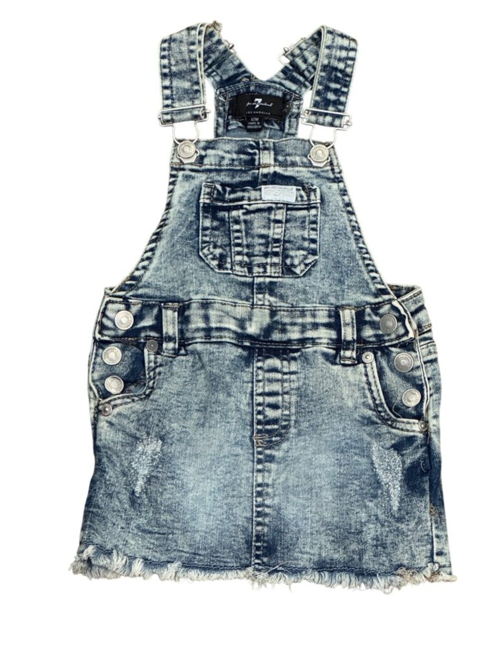 7 For All Mankind Baby Denim Overall Skirt 12M Acid Wash Distressed